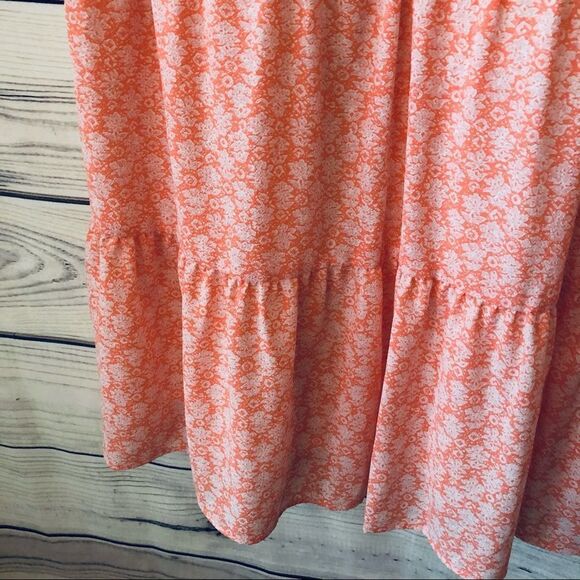 Pink Floral Button Down Flutter Sleeve Dress 1X - Picture 3 of 9